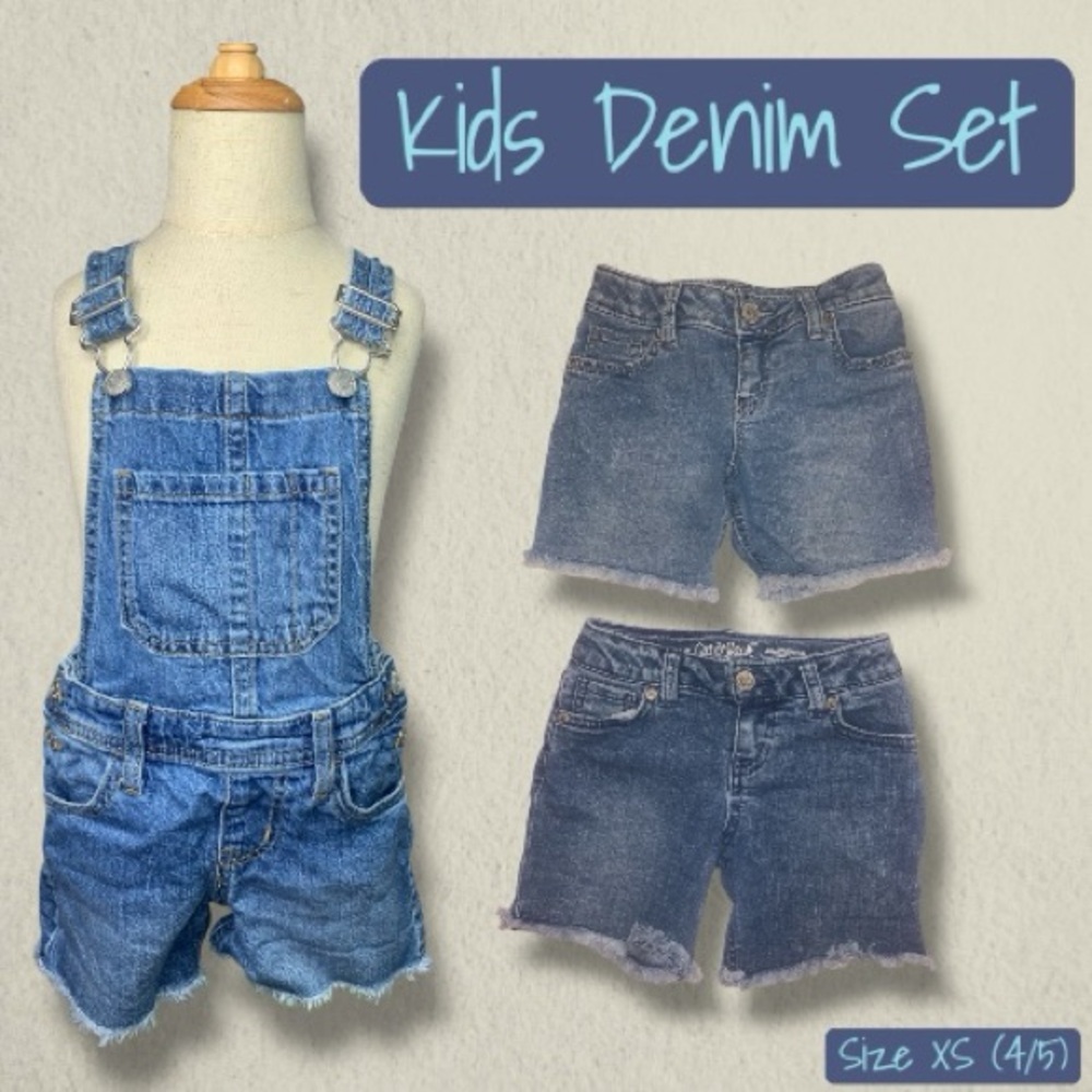 Blue Denim Overalls (1) & Shorts (2)
